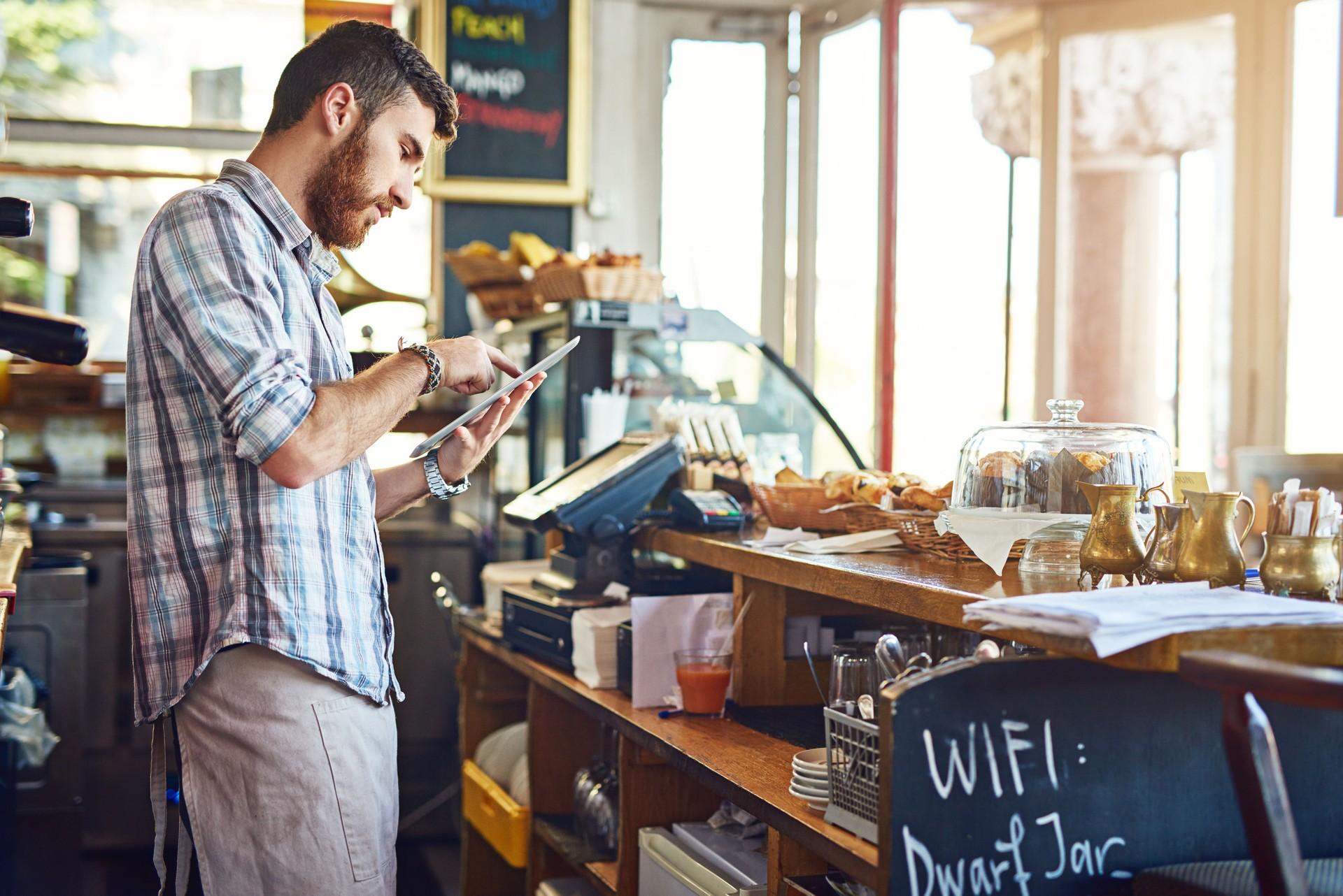 Keeping his online menu updated